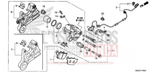 PINZA FRENO RUOTA POSTERIORE CB500FAD di 2013